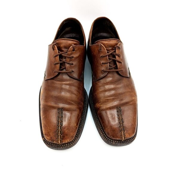 Men's Mezlan 'Pompei' Dark Brown Leather Oxford Derby Lace Up Shoes Size 10 M - Picture 4 of 8